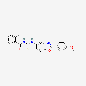 molecular formula C24H21N3O3S B3674192 N-({[2-(4-ethoxyphenyl)-1,3-benzoxazol-5-yl]amino}carbonothioyl)-2-methylbenzamide CAS No. 6424-06-2