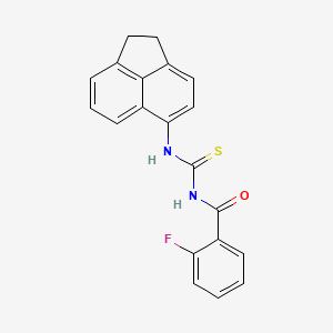 molecular formula C20H15FN2OS B3674204 N-[(1,2-dihydro-5-acenaphthylenylamino)carbonothioyl]-2-fluorobenzamide 