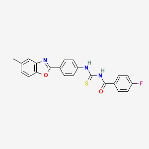 4-fluoro-N-({[4-(5-methyl-1,3-benzoxazol-2-yl)phenyl]amino}carbonothioyl)benzamide