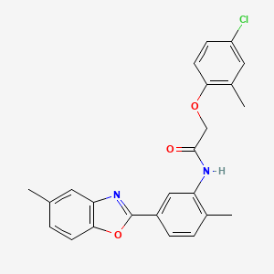 2-(4-chloro-2-methylphenoxy)-N-[2-methyl-5-(5-methyl-1,3-benzoxazol-2-yl)phenyl]acetamide