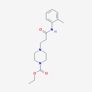 molecular formula C17H25N3O3 B367428 Ethyl 4-[3-oxo-3-(2-toluidino)propyl]-1-piperazinecarboxylate CAS No. 498570-48-2