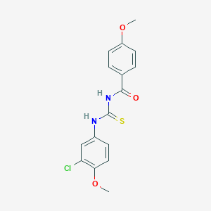 molecular formula C16H15ClN2O3S B3674293 N-{[(3-chloro-4-methoxyphenyl)amino]carbonothioyl}-4-methoxybenzamide 