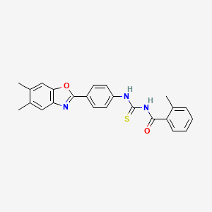 N-{[4-(5,6-dimethyl-1,3-benzoxazol-2-yl)phenyl]carbamothioyl}-2-methylbenzamide