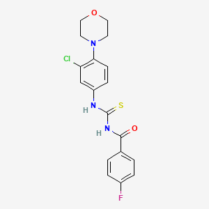 N-({[3-chloro-4-(4-morpholinyl)phenyl]amino}carbonothioyl)-4-fluorobenzamide