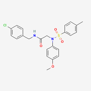 molecular formula C23H23ClN2O4S B3674312 N~1~-(4-chlorobenzyl)-N~2~-(4-methoxyphenyl)-N~2~-[(4-methylphenyl)sulfonyl]glycinamide 