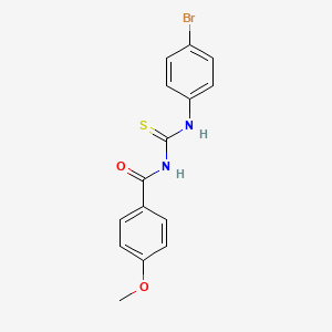 molecular formula C15H13BrN2O2S B3674342 N-{[(4-bromophenyl)amino]carbonothioyl}-4-methoxybenzamide 