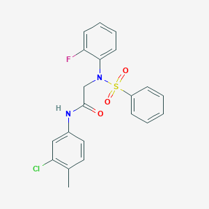 N~1~-(3-chloro-4-methylphenyl)-N~2~-(2-fluorophenyl)-N~2~-(phenylsulfonyl)glycinamide