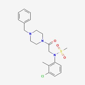 N-[2-(4-benzyl-1-piperazinyl)-2-oxoethyl]-N-(3-chloro-2-methylphenyl)methanesulfonamide