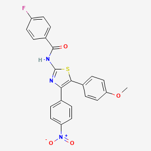 4-fluoro-N-[5-(4-methoxyphenyl)-4-(4-nitrophenyl)-1,3-thiazol-2-yl]benzamide