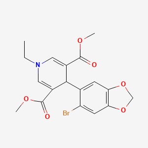 3,5-DIMETHYL 4-(6-BROMO-2H-1,3-BENZODIOXOL-5-YL)-1-ETHYL-1,4-DIHYDROPYRIDINE-3,5-DICARBOXYLATE