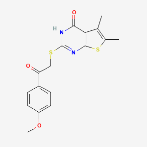 2-[(4-hydroxy-5,6-dimethylthieno[2,3-d]pyrimidin-2-yl)thio]-1-(4-methoxyphenyl)ethanone