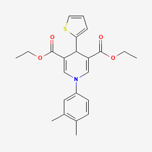 3,5-DIETHYL 1-(3,4-DIMETHYLPHENYL)-4-(THIOPHEN-2-YL)-1,4-DIHYDROPYRIDINE-3,5-DICARBOXYLATE