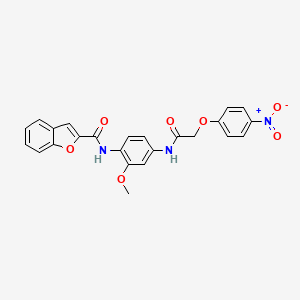 N-[2-methoxy-4-[[2-(4-nitrophenoxy)acetyl]amino]phenyl]-1-benzofuran-2-carboxamide