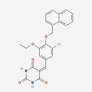 5-[3-chloro-5-ethoxy-4-(naphthalen-1-ylmethoxy)benzylidene]pyrimidine-2,4,6(1H,3H,5H)-trione