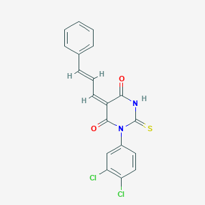 1-(3,4-dichlorophenyl)-5-(3-phenyl-2-propen-1-ylidene)-2-thioxodihydro-4,6(1H,5H)-pyrimidinedione