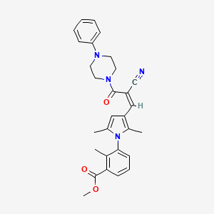 methyl 3-[3-[(Z)-2-cyano-3-oxo-3-(4-phenylpiperazin-1-yl)prop-1-enyl]-2,5-dimethylpyrrol-1-yl]-2-methylbenzoate