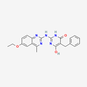 5-Benzyl-2-[(6-ethoxy-4-methylquinazolin-2-yl)amino]pyrimidine-4,6-diol