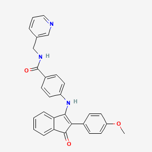 4-{[2-(4-methoxyphenyl)-1-oxo-1H-inden-3-yl]amino}-N-(3-pyridinylmethyl)benzamide