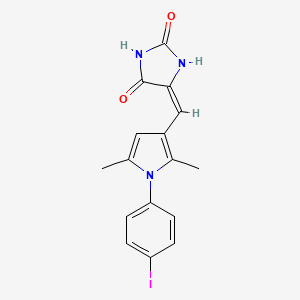 (5E)-5-[[1-(4-iodophenyl)-2,5-dimethylpyrrol-3-yl]methylidene]imidazolidine-2,4-dione