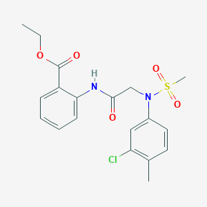 molecular formula C19H21ClN2O5S B3674858 ethyl 2-[[2-(3-chloro-4-methyl-N-methylsulfonylanilino)acetyl]amino]benzoate 