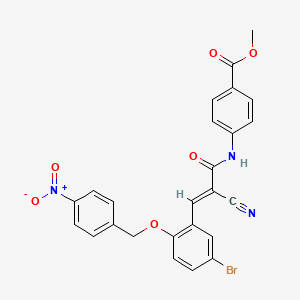 methyl 4-[[(E)-3-[5-bromo-2-[(4-nitrophenyl)methoxy]phenyl]-2-cyanoprop-2-enoyl]amino]benzoate