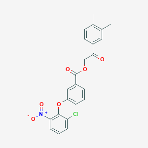 2-(3,4-dimethylphenyl)-2-oxoethyl 3-(2-chloro-6-nitrophenoxy)benzoate