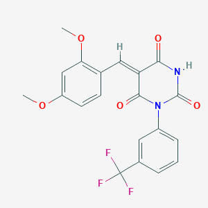 5-(2,4-dimethoxybenzylidene)-1-[3-(trifluoromethyl)phenyl]-2,4,6(1H,3H,5H)-pyrimidinetrione