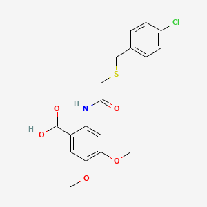 2-({[(4-chlorobenzyl)thio]acetyl}amino)-4,5-dimethoxybenzoic acid