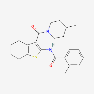 2-methyl-N-[3-(4-methylpiperidine-1-carbonyl)-4,5,6,7-tetrahydro-1-benzothiophen-2-yl]benzamide