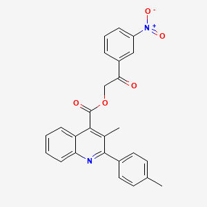 2-(3-Nitrophenyl)-2-oxoethyl 3-methyl-2-(p-tolyl)quinoline-4-carboxylate