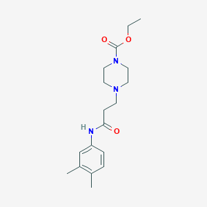 molecular formula C18H27N3O3 B367516 ethyl 4-{2-[N-(3,4-dimethylphenyl)carbamoyl]ethyl}piperazinecarboxylate CAS No. 519005-00-6