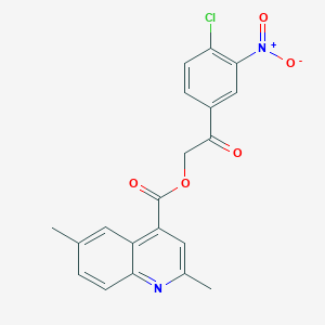 2-(4-chloro-3-nitrophenyl)-2-oxoethyl 2,6-dimethyl-4-quinolinecarboxylate