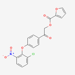 molecular formula C19H12ClNO7 B3675214 2-[4-(2-chloro-6-nitrophenoxy)phenyl]-2-oxoethyl 2-furoate 