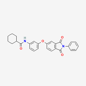 N-{3-[(1,3-dioxo-2-phenyl-2,3-dihydro-1H-isoindol-5-yl)oxy]phenyl}cyclohexanecarboxamide