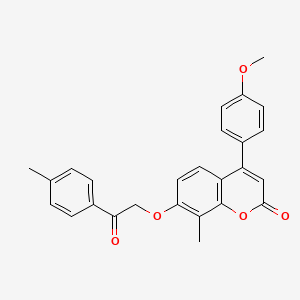 4-(4-methoxyphenyl)-8-methyl-7-[2-(4-methylphenyl)-2-oxoethoxy]-2H-chromen-2-one