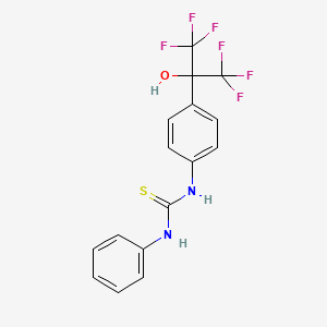 molecular formula C16H12F6N2OS B3675239 N-phenyl-N'-{4-[2,2,2-trifluoro-1-hydroxy-1-(trifluoromethyl)ethyl]phenyl}thiourea 