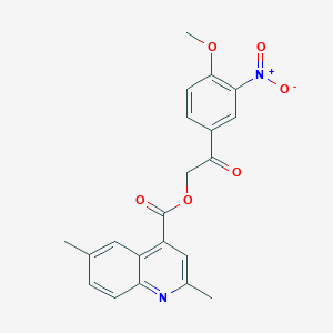 2-(4-methoxy-3-nitrophenyl)-2-oxoethyl 2,6-dimethyl-4-quinolinecarboxylate