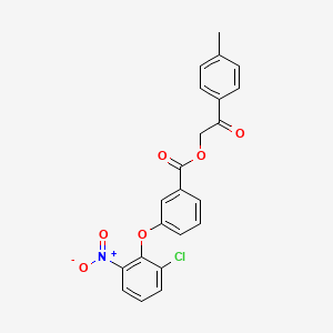 molecular formula C22H16ClNO6 B3675253 2-(4-methylphenyl)-2-oxoethyl 3-(2-chloro-6-nitrophenoxy)benzoate 