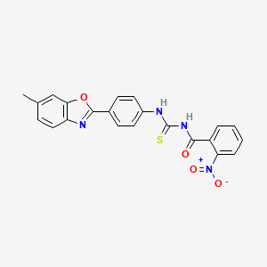 N-{[4-(6-methyl-1,3-benzoxazol-2-yl)phenyl]carbamothioyl}-2-nitrobenzamide