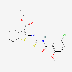 Ethyl 2-({[(5-chloro-2-methoxyphenyl)carbonyl]carbamothioyl}amino)-4,5,6,7-tetrahydro-1-benzothiophene-3-carboxylate