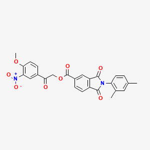 2-(4-methoxy-3-nitrophenyl)-2-oxoethyl 2-(2,4-dimethylphenyl)-1,3-dioxo-5-isoindolinecarboxylate