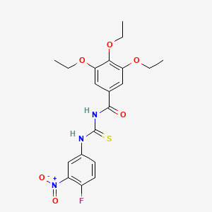 3,4,5-triethoxy-N-[(4-fluoro-3-nitrophenyl)carbamothioyl]benzamide