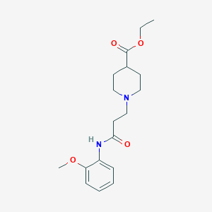 molecular formula C18H26N2O4 B367555 Ethyl 1-{3-[(2-methoxyphenyl)amino]-3-oxopropyl}piperidine-4-carboxylate CAS No. 428851-49-4