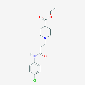 molecular formula C17H23ClN2O3 B367560 Ethyl 1-{3-[(4-chlorophenyl)amino]-3-oxopropyl}piperidine-4-carboxylate CAS No. 428840-79-3