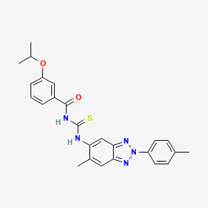 3-isopropoxy-N-({[6-methyl-2-(4-methylphenyl)-2H-1,2,3-benzotriazol-5-yl]amino}carbonothioyl)benzamide