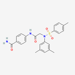 4-{2-[N-(3,5-dimethylphenyl)-4-methylbenzenesulfonamido]acetamido}benzamide