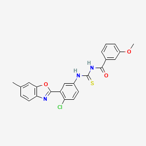 N-{[4-chloro-3-(6-methyl-1,3-benzoxazol-2-yl)phenyl]carbamothioyl}-3-methoxybenzamide