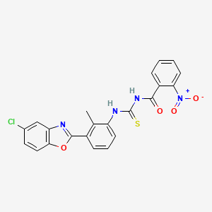 N-{[3-(5-chloro-1,3-benzoxazol-2-yl)-2-methylphenyl]carbamothioyl}-2-nitrobenzamide