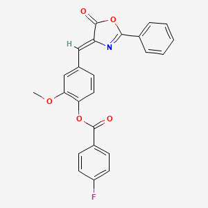 2-methoxy-4-[(5-oxo-2-phenyl-1,3-oxazol-4(5H)-ylidene)methyl]phenyl 4-fluorobenzoate