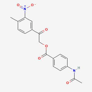 molecular formula C18H16N2O6 B3675675 2-(4-methyl-3-nitrophenyl)-2-oxoethyl 4-(acetylamino)benzoate 